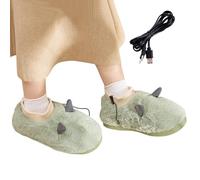 Tuxxjzm Pantuflas con calefacción, cómodas, Zapatos con calefacción USB para Interiores, Calentadores de pies eléctricos para Mujer