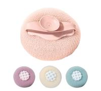 Tuxxjzm Pelota de ducha de baño, bola de ducha corporal, 4 colores con ventosa, exfoliante corporal que suaviza la piel para mujeres, masajeador de la piel corporal para niños y adultos
