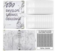 Tuxxjzm Plan de encuadernación de llenado de efectivo | Libro de desafíos de ahorro Presupuestario | Libro de desafíos flexibles de 100 sobres, carpeta de presupuesto, organizador