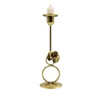 Tuxxjzm Portavelas,Portavelas dorados,Portavelas con flores decorativas de estilo europeo | Elegantes candelabros cónicos retro para chimenea, hogar, mesa de café