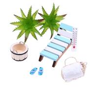 Tuxxjzm Silla de playa para casa de muñecas en naturaleza, silla de playa en atura - Plantas en atura para casa de muñecas,Crea tu propia decoración para la escena de la playa, tumbona en