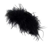 Tuxxjzm Trozo De Pelo De Plumas Negras,Pinzas De Pelo De Plumas Negras