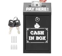 Tuxxjzm Urna - Buzón de metal con cerradura para la colección de sugerencias con ranura para llaves, organizador de almacenamiento montado en la pared para interiores y exteriores