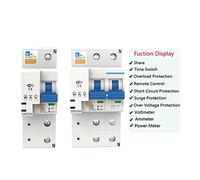 Tuya App 1p 2p 10-100a Interruptor de circuito wifi inteligente Power Energy KWH Meter Voltímetro amperímetro Pantalla de voltaje (Color: EWelink, Tamaño: 3P_80A)