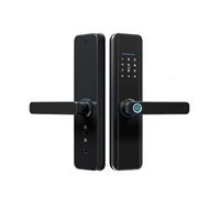 Tuya APP Cerradura de puerta electrónica inteligente Huella dactilar/código/llave/tarjeta (Color: X7ty-no mprtise)
