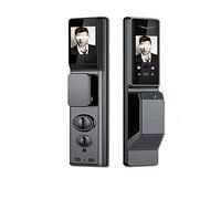 Tuya App Smart 3Dface Cerradura de puerta con huella digital Monitor de cámara y rostro de seguridad Cerradura inteligente Cerradura de puerta electrónica biométrica Cerradura de puerta con huella