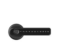 Tuya Electronic Smart Door Lock con contraseña biométrica para huellas dactilares APP Key Unlock USB Emergency Charge Keyless Entry Puños Lock(Noir)