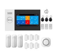 Tuya GSM Alarma Wifi 4G de ladrones inalámbricos for la pantalla táctil negocios en casa Alarmas móviles Aplicación Control remoto Smart Home Siren Instalación rápida(L)