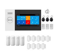 Tuya GSM Alarma Wifi 4G de ladrones inalámbricos for la pantalla táctil negocios en casa Alarmas móviles Aplicación Control remoto Smart Home Siren Instalación rápida(J)