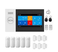 Tuya GSM Alarma Wifi 4G de ladrones inalámbricos for la pantalla táctil negocios en casa Alarmas móviles Aplicación Control remoto Smart Home Siren Instalación rápida(G)