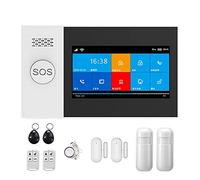 Tuya GSM Alarma Wifi 4G de ladrones inalámbricos for la pantalla táctil negocios en casa Alarmas móviles Aplicación Control remoto Smart Home Siren Instalación rápida(C)