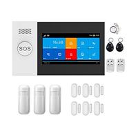 Tuya GSM Alarma Wifi 4G de ladrones inalámbricos for la pantalla táctil negocios en casa Alarmas móviles Aplicación Control remoto Smart Home Siren Instalación rápida(D)