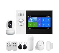 Tuya inalámbrico en casa GSM monitoreo del hogar cinturón de seguridad Sensor Detector de movimiento de alarma antirrobo Control por aplicación Sup Para Villas y Almacenes(Set 5)