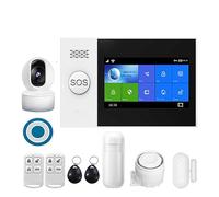 Tuya inalámbrico en casa GSM monitoreo del hogar cinturón de seguridad Sensor Detector de movimiento de alarma antirrobo Control por aplicación Sup Para Villas y Almacenes(Set 9)