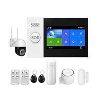 Tuya inalámbrico en casa GSM monitoreo del hogar cinturón de seguridad Sensor Detector de movimiento de alarma antirrobo Control por aplicación Sup Para Villas y Almacenes(Set 6)