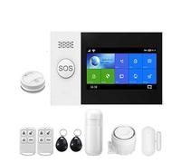Tuya inalámbrico en casa GSM monitoreo del hogar cinturón de seguridad Sensor Detector de movimiento de alarma antirrobo Control por aplicación Sup Para Villas y Almacenes(Set 4)