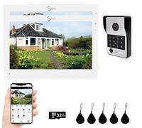 TUYA - Intercomunicador de puerta de video con monitor de 7 pulgadas, 1080P de 2 vías, cámara de puerta de video para el hogar inteligente TUYA WiFi para el hogar y apartamento (campana negra + 2