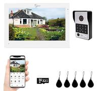 TUYA - Intercomunicador de puerta de video con monitor de 7 pulgadas, 1080P de 2 vías, cámara de puerta de video para el hogar inteligente TUYA WiFi para el hogar y apartamento (campana negra + 1