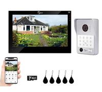 TUYA - Intercomunicador de puerta de video con monitor de 7 pulgadas, 1080P de 2 vías, cámara de puerta de video para el hogar inteligente TUYA WiFi para el hogar y apartamento (campana blanca + 1