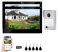 TUYA - Intercomunicador de puerta de video con monitor de 7 pulgadas, 1080P de 2 vías, cámara de puerta de video para el hogar inteligente TUYA WiFi para el hogar y apartamento (campana blanca + 2