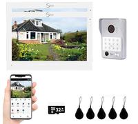 TUYA - Intercomunicador de puerta de video con monitor de 7 pulgadas, 1080P de 2 vías, cámara de puerta de video para el hogar inteligente TUYA WiFi para el hogar y apartamento (campana blanca + 2