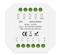 Tuya para Zigbee Smart Switch Module 16a, relé inalámbrico con control remoto de aplicación y control de voz, función de temporizador para automatización del hogar, blanco (Zig-bee 2 encendido)