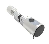 Tuya Smart Home Door Lock DIY Cylinder Fingerprint APP Key IC Card Unlock Electronic Smart Lock Digital Keyless Replacement (Color: Plata Bluetooth, Tamaño: 45 y 45 a 55)