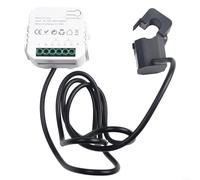TUYA Smart - Medidor de energía de dos vías con transformador de corriente, monitor de corriente WiFi para hogar inteligente, medición en tiempo real de voltaje/corriente/factor de potencia, 100-240 V