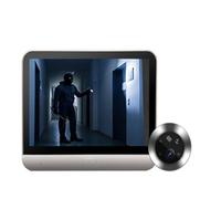 Tuya-Timbre de Puerta con vídeo WiFi Inteligente, 4,3, 1080P, cámara con Mirilla Ocular, 5000mAh, Alarma de Movimiento PIR, Visor de Puerta Alexa (Color : Silver Alexa, Size : Tuya App-2MP)