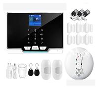 Tuya Wifi GSM Sistema de alarma seguridad for ladrones hogares Rfid tft Touch Keyboard 11 Voces Compatible Smart Life Instalación rápida(D)
