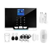 Tuya Wifi GSM Sistema de alarma seguridad for ladrones hogares Rfid tft Touch Keyboard 11 Voces Compatible Smart Life Instalación rápida(A)