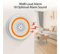 Tuya ZigBee Sirena Inteligente Alarma Sonido y Luz Sirena Temperatura Humedad Sensor Alarma de Seguridad para el Hogar para Tuya