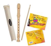 tuyama TFS-06B - Juego de iniciación con flauta dulce y libro de texto: tuyama TFS-06B (agarre barroco) + curso de aprendizaje 'Voggy's Recorder Book' (en inglés, ISBN 9783802404641)