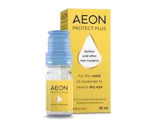 Tuyeho Rayner AEON Protect Plus - Gotas para los ojos para ojos secos de moderados a graves antes y después de la cirugía - Sin conservantes y aptos para lentes de contacto, 10 ml