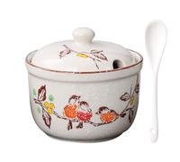 TuYines Azucarero de Cerámica Con Tapa y Cuchara, Tarro de Especias Para Azúcar, Sal, Queso