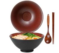 TuYines Cuenco de cerámica para ramen, juego de cuencos para ramen, cuenco japonés para ramen con cuchara y palillos, cuencos de sopa de 1200 ml, cuenco de ensalada (estilo G)