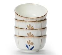 TuYines Juego de 4 cuencos de cereales, cuencos de postre, cuenco de cereales de 700 ml, cuenco de cerámica para cereales, juego de cuencos para ensalada, sopa, fideos, microondas y horno, 15 cm (15