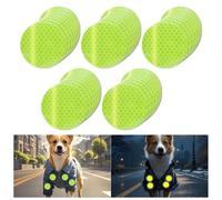 tuyrchu Pegatinas reflectantes amarillas fluorescentes que no se decoloran, reflectores redondos de 5 cm de diámetro, cinta adhesiva de advertencia de alta visibilidad impermeable para exteriores (50