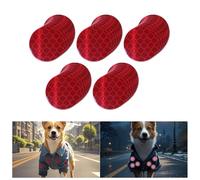 tuyrchu Pegatinas reflectantes rojas que no se decoloran, reflectores redondos de 1 pulgada de diámetro, cinta adhesiva de advertencia de alta visibilidad impermeable para exteriores (50 unidades)