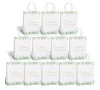 TUZELIYA Bolsas de regalo de boda - 12 unidades bolsas de regalo «Schön dass Du Da Bist Bist Papiertüten mit Henkel Mitgebsel Tüten HochzeitsGeburtstag Gastgeschenke Kommunion Taufe 21 x 15 x 8 cm