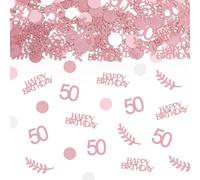 TUZELIYA Confeti de 50 Cumpleaños para Hombres y Mujeres - 50 Años Confeti de Purpurina - Número 50 Confetti Decoración de Mesa - Confetti Decoración para Fiesta Aniversario Cumpleaños (Oro Rosa)