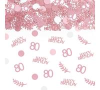 TUZELIYA Confeti de 80 Cumpleaños para Hombres y Mujeres - 80 Años Confeti de Purpurina - Número 80 Confetti Decoración de Mesa - Confetti Decoración para Fiesta Aniversario Cumpleaños (Oro Rosa)