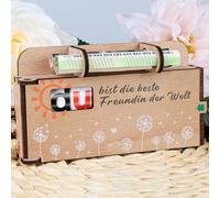 TUZELIYA Du bist die Beste Freundin der Welt - Duplo Chocolate Bar Geschenkbox Deko - Wunscherfüller Geldgeschenk für Beste Freundin - Beste Freundin Geschenk Holz - Geschenk für Freundin - ohne Duplo