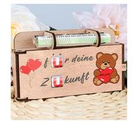 TUZELIYA Regalo de despedida - Caja de regalo de duplo de chocolate decorativa - regalo de dinero de madera - regalo de nuevo comienzo - todo lo bueno para tu futuro - sin Duplo