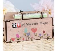 TUZELIYA Regalo de Uropa - Eres el mejor Uropa - Regalos para Uropa - Caja de regalo de madera para chocolate Duplo - Regalos para Uropa de cumpleaños - No contiene Duplo