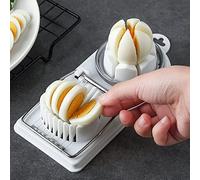 Tuzsocr 2 en 1 taza de huevo, divisor de huevos de acero inoxidable, cortador de huevos duros, cortador de huevos multifuncionales, apto para lavavajillas, para cortar huevos duros, fresas y kiwis