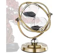 Tuzsocr Reloj de arena de metal y latón, relojes de arena grandes, vintage, temporizador giratorio de 720°, relojes de arena de 60 minutos, cristal de arena de una hora, reloj de arena de regalo, para