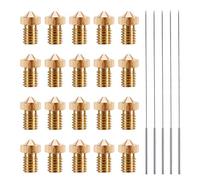 TUZUK 20pcs Impresora M6 Extrusora 3d Boquilla de latón Boquilla de 0.4 mm Cabezal de impresión para E3D V6 MakerBot (Lulzbot, Ultimaker, Pulse, Robo, etc.), aguja de limpieza adicional de 5 piezas