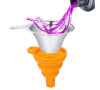 TUZUK 3D Printer Accessories Parts Collapsible Funnel Silicone Foldable Funnels Stainless Steel Resin Filter for Pouring Resin Back Into Bottle for ANYCUBIC Photon Sparkmaker Kelant Orbeat 3D Printer