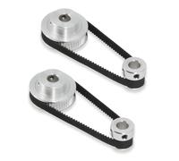 TUZUK Juego de 2 piezas de rueda síncrona GT2 de 20 y 40 dientes, polea de distribución de aluminio de 5 mm de diámetro con 2 piezas de longitud de 200 mm de ancho y correa de 6 mm (20-40T-5B-6)